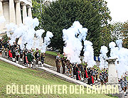 Anlässlich der Siegerehrung des Oktoberfest-Landesschießens schiessen die Böllerschützen am 07.10.2018 großen Salut auf den Stufen zur Bavaria (©Foto: Martin Schmitz)